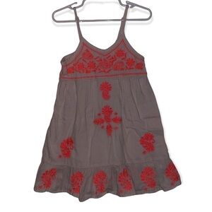 Kid's Mimi & Maggie Light Pink & Coral Embroidered Dress